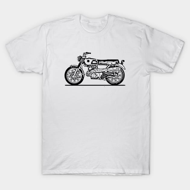 Scrambler 305 Bike Sketch Art T-Shirt by DemangDesign